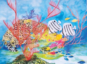CORAL GARDEN Watercolor Painting